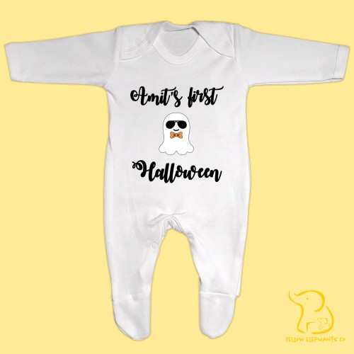 Custom First Halloween Baby Sleepsuit - Personalised