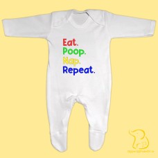 Eat. Poop. Nap. Repeat. Baby Sleepsuit