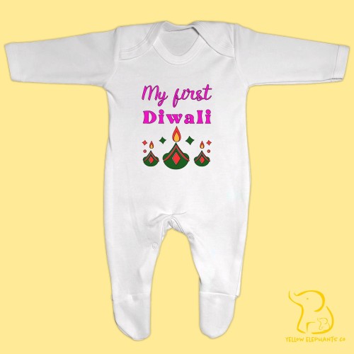 My First Diwali Baby Sleepsuit