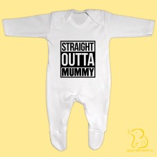 Straight Outta Mummy Baby Sleepsuit