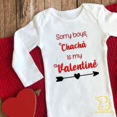 Sorry Boys, Chacha Is My Valentine Baby Sleepsuit (any relation) - Valentine's Day