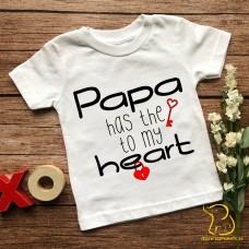Papa Has The Key To My Heart Children's T-Shirt (any relation) - Valentine's Day