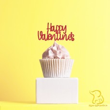 Happy Valentine's Day Cupcake Topper, 23 colours available - Glitter / Metallic / Holographic / Mirror