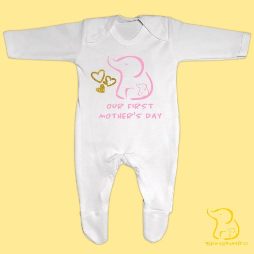 Our First Mother's Day Baby Sleepsuit