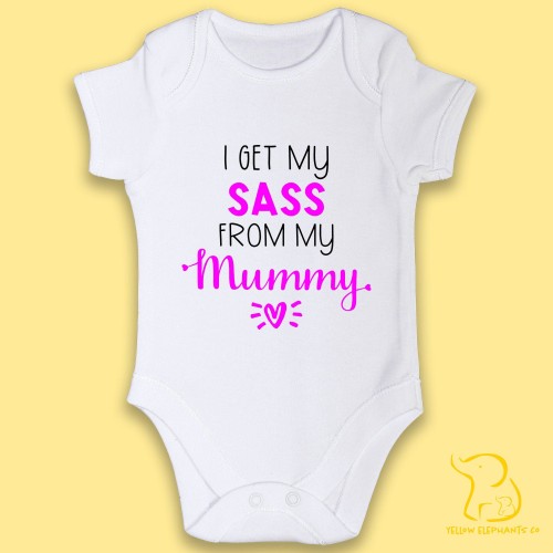 Custom 'I Get My xx From My Mummy' Baby Bodysuit, Mother's Day