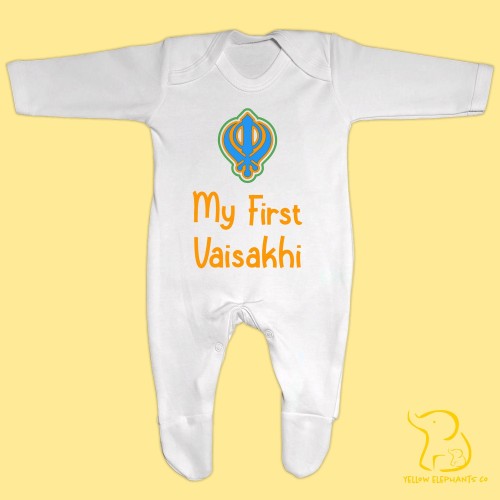 My First Vaisakhi Baby Sleepsuit