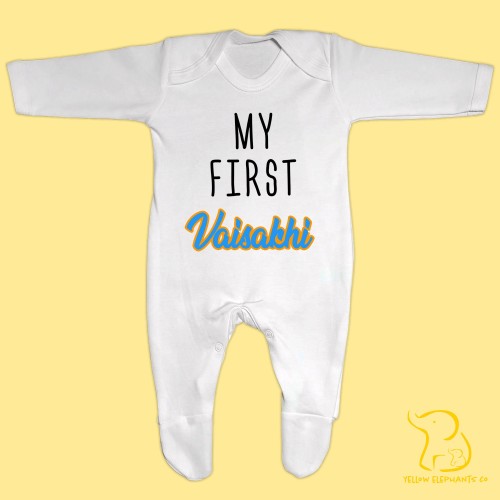 My First Vaisakhi Baby Sleepsuit