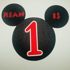 Mickey Mouse Cake Topper, Birthday, Optional Text