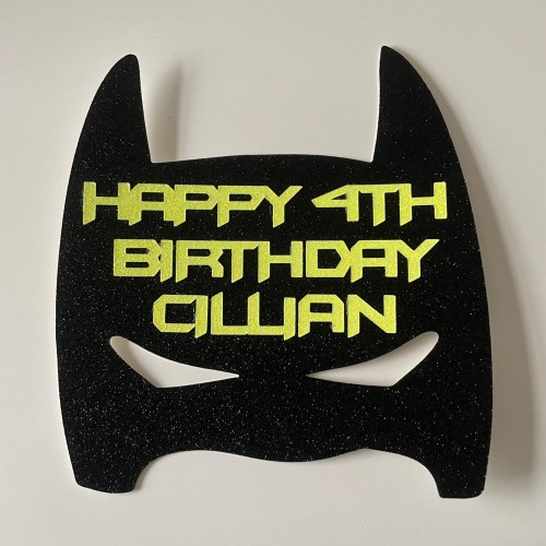 Batman Cake Topper, Birthday, Optional Text