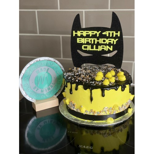 Batman Cake Topper, Birthday, Optional Text