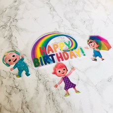 Cocomelon Cake Topper, Birthday, Optional Text