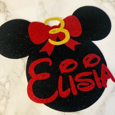 Custom Minnie Mouse Cake Topper, Birthday, Optional Text