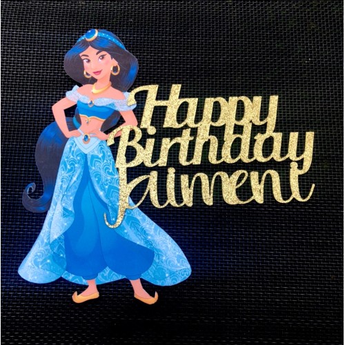 Disney Princess Cake Topper, Birthday, Optional Text