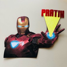 Ironman Cake Topper, Birthday, Optional Text