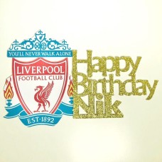 Liverpool Cake Topper, Birthday, Optional Text