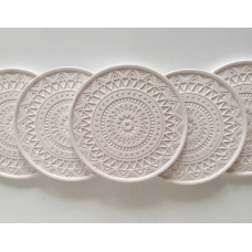 Handmade White Mandala Design Coasters