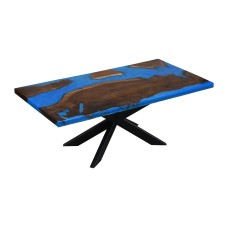 The Sapphire Epoxy Resin & Acacia Wood Dining Table