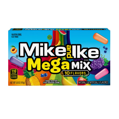 Mike and Ike Mega Mix|Mike & Ike - Mega Mix Theatre Box 5oz (141g)|USA Candy|American Sweets|American Candy|Fathers Day Gift | Birthday Gift
