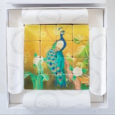 Edible Art Chocolate Mosaic - Chinoiserie Peacock - 16 Pieces