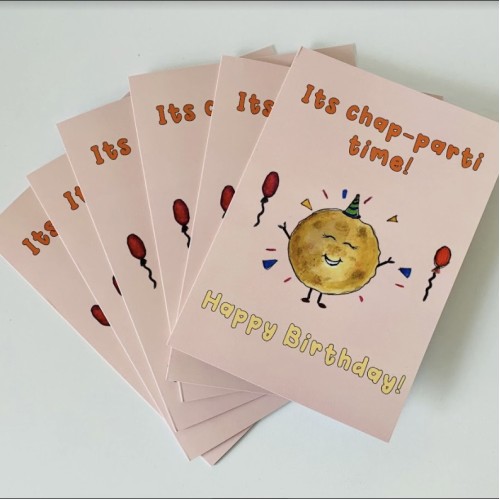 "Its Chap-parti Time" Happy Birthday Cards