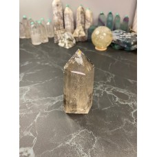 Smokey Quartz Point With Rainbows