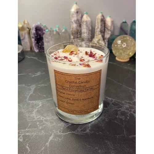 Citrine infused crystal candle