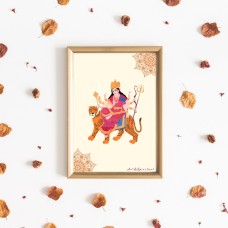 Digital Print | Durga Maa | Vibrant Durga Mata Wall Art | Mandala Print | Hindu gift