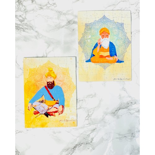Guru Gobind Singh & Guru Nanak Dev Ji Puzzle Bundle | Sikh Puzzle | Sikh Wall Art | Baba Nanak Mandala Sikh art | Bundle Package