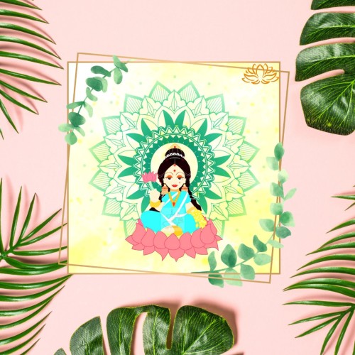 Maa Lakshmi Wall Art | Lakshmi Godess Artwork | Hindu Lakshmi WallArt | Abstract Hindu God