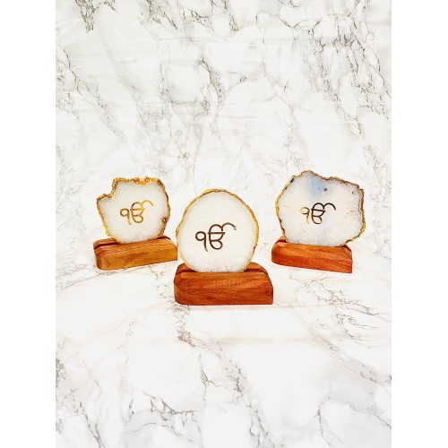 Ek Onkar Agate Plaque | Gifts Natural Agate Collection | Agate Quartz Plaque |