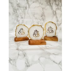 Diwali Ganesha Agate Plaque | Gifts Natural Agate Collection | Agate Quartz Plaque