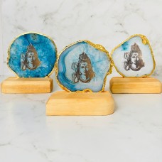 Lord Shiva Agate Plaque | Gifts Natural Agate Collection | Agate Quartz Plaque | Mahadev
