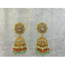 Uncut Kundan Polki Jhumki Indian Jewellery Earrings Bridal Jewellery