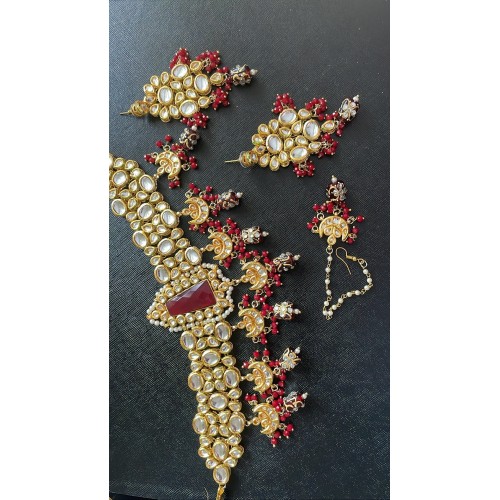 Kundan Choker Indian jewellery red kundan choker