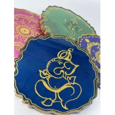 Handmade Diwali Resin Coasters