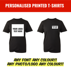 Personalised Custom Printed TShirt Design Colour Text Photo Logo Unisex Workwear