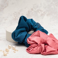Navy Luxe Silk Scrunchie