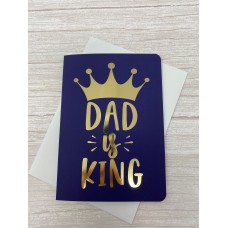 Gold Foil Dad is King Father's Day Card | Happy Birthday Shiny Foil Greetings Card | General dad Card | Dad Card Gold Foil | Card for him
