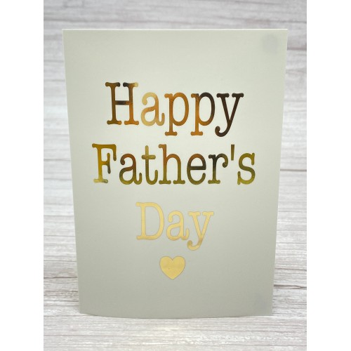 Gold Foil Fathers Day Card | Happy Fathers Day Shiny Foil Greetings Card | Dad Card Gold Foil | Card for Stepdad, Grandad