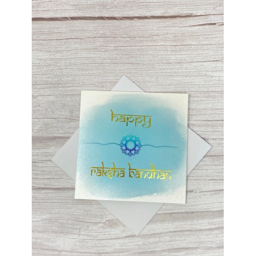 Happy Raksha Bandhan card | Blue | Watercolour design