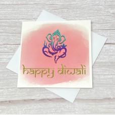 Happy Diwali card | Light Pink | Ganesh Watercolour design