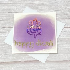Happy Diwali card | Purple | Ganesh Watercolour design