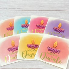 Happy Diwali cards| Multipack | Pack of 7 | Diya Watercolour design