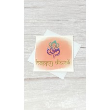 Happy Diwali card | Peach | Ganesh Watercolour design