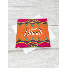 Happy Diwali card | Orange