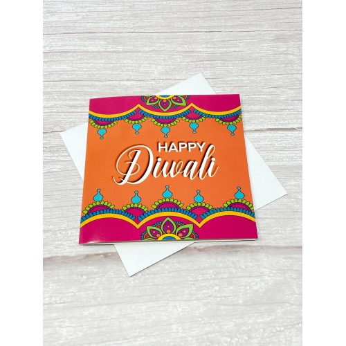 Happy Diwali card | Orange