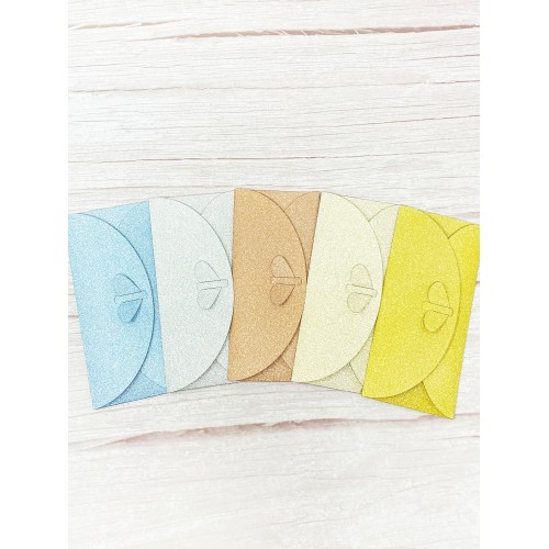 Money Envelopes | Pack 5 | Silver, Gold, Baby Blue, Champagne & Rose Gold | Diwali, Eid, Christmas, Birthday, Wedding