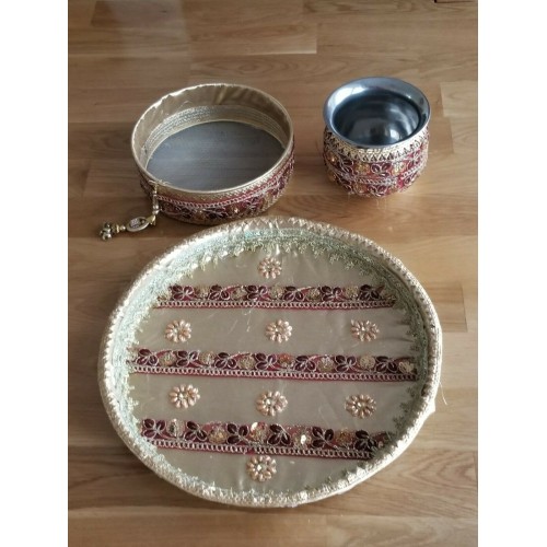 Hindu Fast Worship Karva Chauth Vrat Thali Set Special Pooja Karwa Vrata Katha H