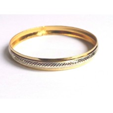 Two Tone Gold and Silver Plated Kara Sikh Singh Khalsa Kada - 2 Tone Bangle Gift