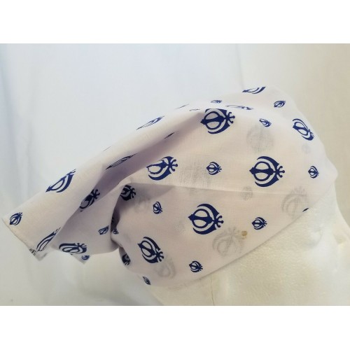 Sikh Punjabi Singh Kaur White Khalsa Khandas bandana Head Wrap Gear Rumal ZA5